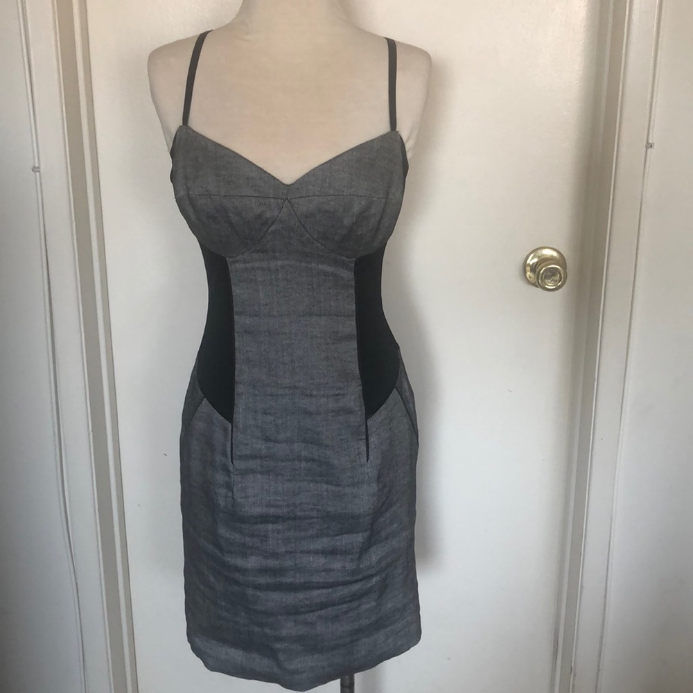 Bebe gray & black cocktail dress